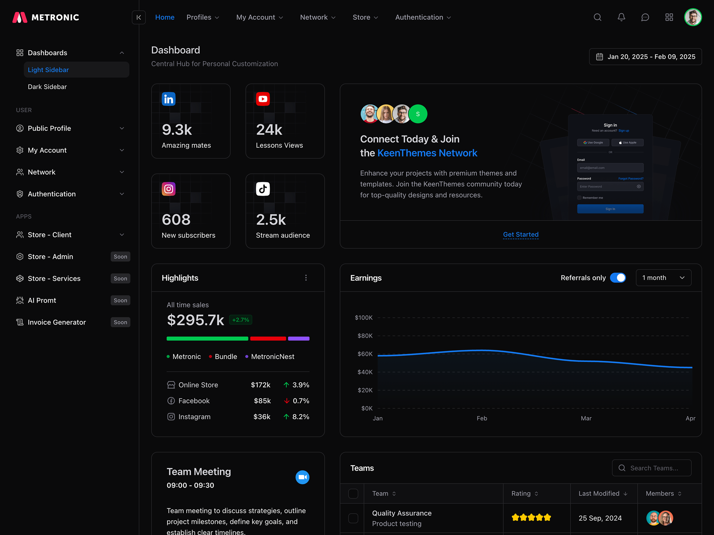 Interface Dinar pour piloter les opérations